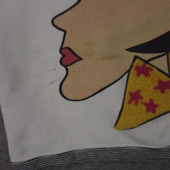 Vintage Energie dj currants Sweatshirt Womens Small White Graphic Crewneck 80s - Picture 7 of 12